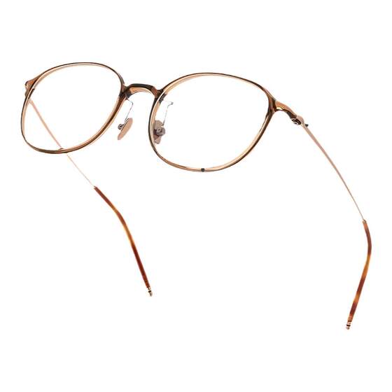 
Myopia glasses for women's brown face, small face, ultra-light pure titanium round frame, anti-blue light glasses frame, can match