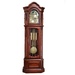 German Hermler Eight-tone Imported Movement Floor Clock All Solid Wood Living Room Mechanical Weight Zipper Feng Shui Clock Pure Copper