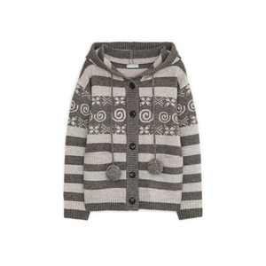 
eihey ehey 26 new spring style Japanese striped hooded sweater sweater button cardigan casual jacket for women