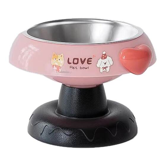 
Increased neck protection cat bowl cat food bowl large diameter non-dirty face pet cat dog rice bowl stainless steel water bowl dog bowl