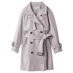 SNIDEL spring and summer style pure color mid-length lapel lace windbreaker jacket SWFC241121