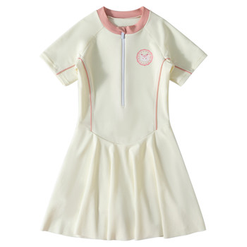 
Children's swimsuits, girls and girls 2025 new summer one-piece sun protection swimsuits, medium and large children's professional training swimsuits