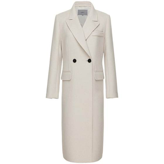 
OBEG Obi Qiandong simple suit collar herringbone wool coat mid-length 10424072