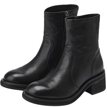 
Jiang Yan's same 73hours women's shoes movie scene 25 winter new style washed leather Chelsea short boots slim boots