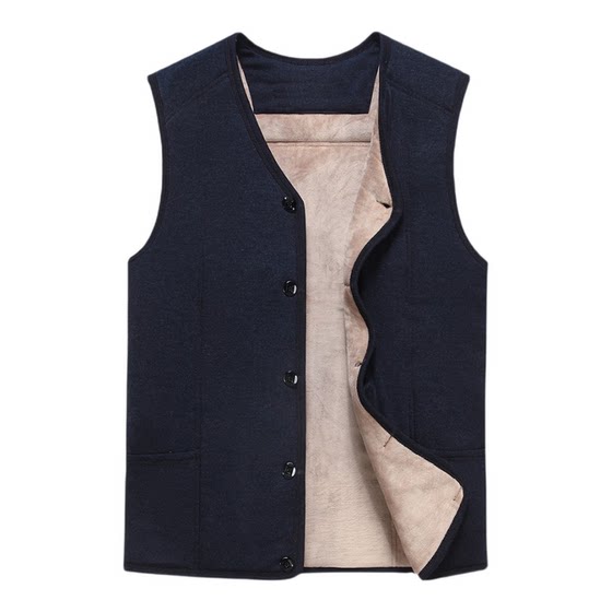 Fazeya Caiyang Hengyuanxiang Group middle-aged and elderly men's camel velvet cotton vest thick warm vest vest inner wear large size