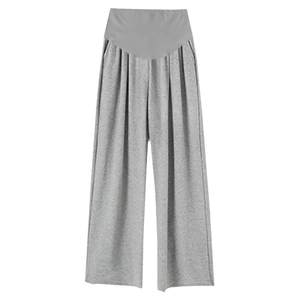 
Soft and waxy wide-leg pants for pregnant women, autumn and winter 2025 new style, non-belly wear, plus velvet floor-length straight leggings