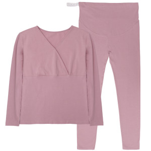 Pregnant women's thermal underwear suit autumn clothes and autumn pants breastfeeding pajamas spring and autumn cotton postpartum bottom confinement suit large size winter
