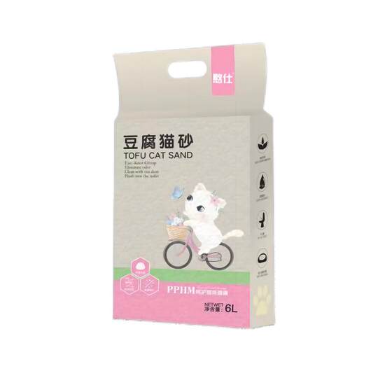 Tofu cat litter deodorant cat litter Tofu sand water absorption and clumping green tea tofu sand vacuum-installed toilet flushing cat supplies
