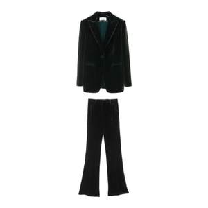 
Langzi business ol right shoulder high-end velvet suit professional top commuter suit/trousers winter new style