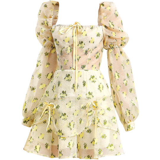◆Donna Karan フローラルスクエアネックシースドレス Strapless Ruffled Floral Brocade Gown | Gown | Donna Karan