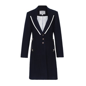 
D-HARRY/Di Harry Navy Wool Coat Women's Mid-length Loose Woolen Jacket DH224F95773D
