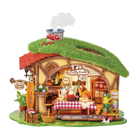 Ruolai diy cabin Rong Rong Sen Youhui assembled model house miniature scene building blocks girls Children's Day gift