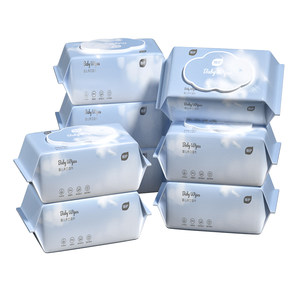 Plant-protecting baby wipes 80 large packs for newborn babies and children's special hand, mouth and fart wipes for family use and affordable packaging