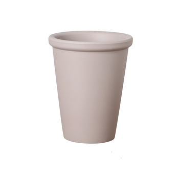 Ceramics thin edge thin and high round mocha color pot tray
