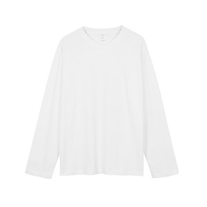 纯棉长袖t恤男秋冬季2025新款青少年加厚重磅打底衫宽松圆领上衣