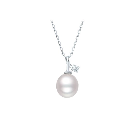 
Chow Sat-Fu S925 silver necklace for women freshwater pearl pendant elegant light luxury holiday gift for girlfriend