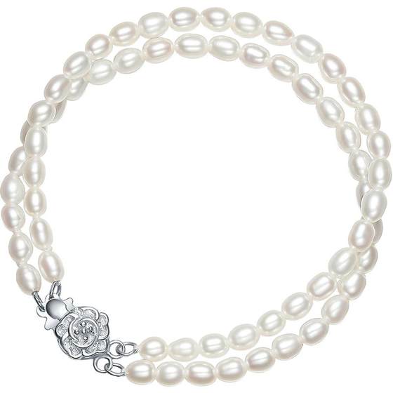 Chow Sat-Fu S925 Tamsui Pearl Bracelet Elegant Double-layer French Xiaomi Bead Hand Dressing Female Holiday Gift