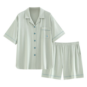 [Cool] Pajamas Ms. Summer Modal Short Sleeve Short Skin Home Server Summer Summer Summer Blind Set
