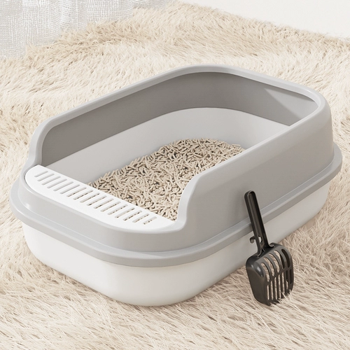Gaosu Cat Sand Pot Plus High Home -Clase Lef -Clase Basin Basin Basin Sand Basin Anti -Splash Pet Pavenes для сильного толчка
