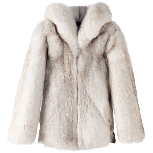 Vidillai メンズ 本革 フォックスファー フード付きコート - 冬 2024