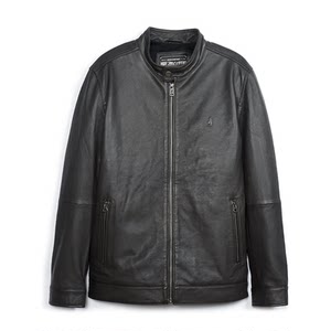 
MCS originated from Marlboro Spring and Autumn New Sheep Leather Real Leather Clothes Slim-fitting Standing Collar Locomotive Black Leather Jacket Men