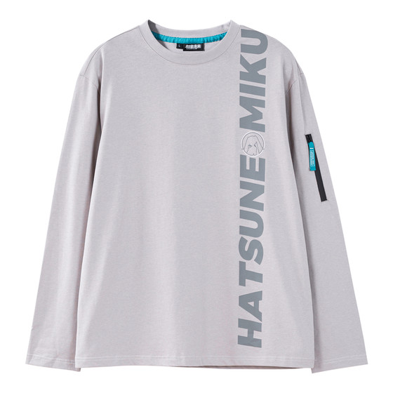 
moeyu Hatsune Miku neon electronic music series spring long-sleeved T-shirt bottoming shirt loose top for men and women