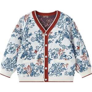 
[Same style in shopping mall] Ying's children's sweater jacket boy's knitted cardigan spring and autumn new year red new year