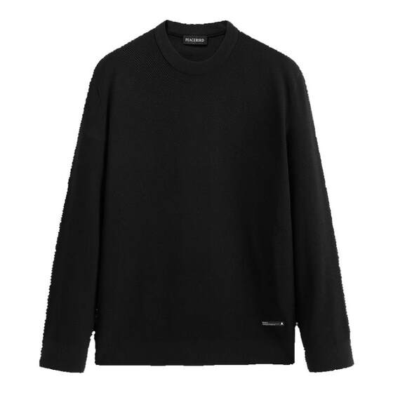
Peacebird men's sweater winter slim texture knit sweater trendy round neck pullover solid color base knit sweater
