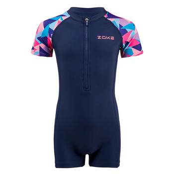 
One-piece flat corner children's swimsuit Zhuke upf50+ sun protection