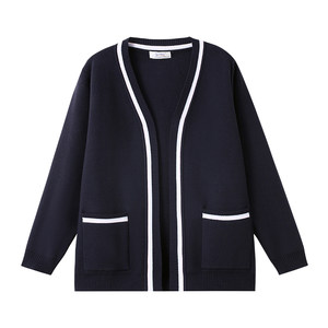 
buyway high-end nurse sweater coat cardigan women's navy blue thickened autumn and winter hospital work clothes sweater
