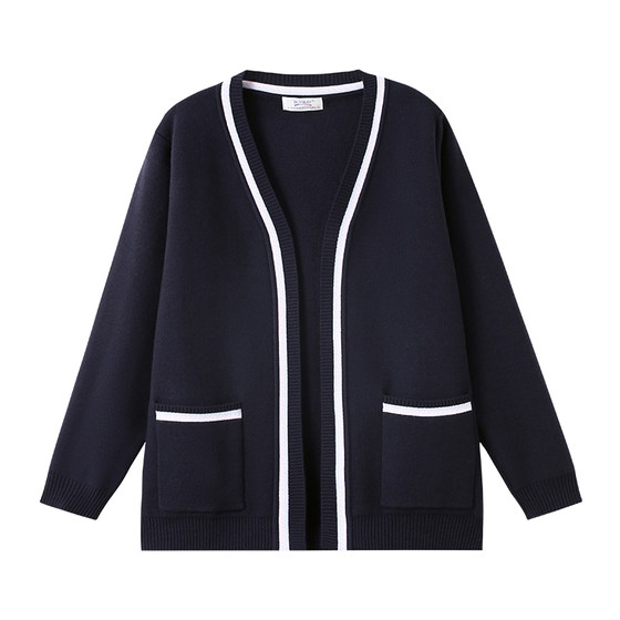 
buyway high-end nurse sweater coat cardigan women's navy blue thickened autumn and winter hospital work clothes sweater
