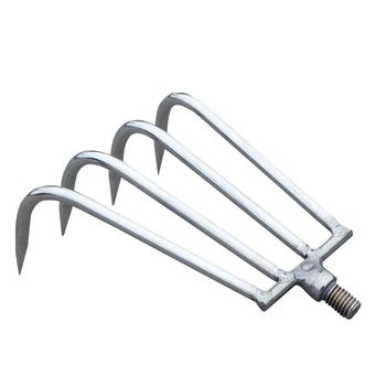 Stainless steel aquatic sickle fishing rake harpoon head hook toon hook universal 8mm net copy rod accessories