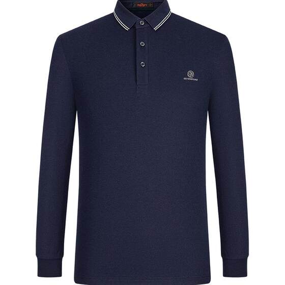 
[Warm velvet] Seven brand clearance long-sleeved polo shirt men's autumn and winter thick business casual grinding lapel T-shirt shirt
