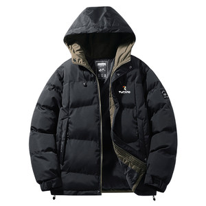 
Woodpecker winter down jacket men's loose hooded cotton coat for young and middle-aged people casual thickened warm cotton jacket
