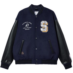 
Jack Jones NBA co-branded men's woolen coat spring new patch embroidered loose casual jacket