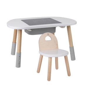 
Hape multifunctional mushroom table and chair cover assembly children's building blocks table learning game table toy birthday gift