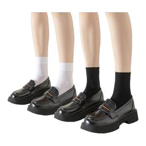 
Langsha stockings for women short velvet spring and autumn thick short socks anti-hook silk flesh color mid-tube stockings black white summer thin