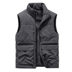 Vest Vest Autumn And Winter Plus Velvet Thickening Large Size Outer Vest Jacket Multi-bag Workwear Casual Warm Waistcoat Men's Trend