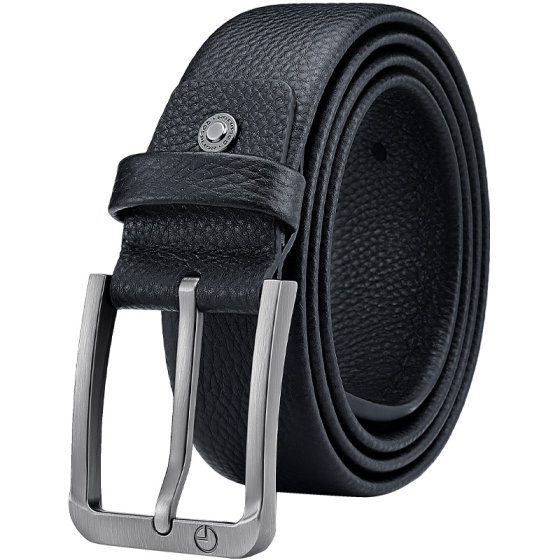 Jinlilai new youth fashion belt men's genuine leather business head layer cowhide pin buckle belt simple light luxury trouser belt