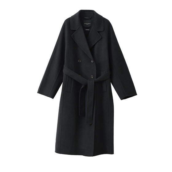 
[Ten Years Series] High count 100% wool large lapel double-sided woolen coat mid-length woolen coat for women winter