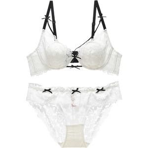 Six rabbits with small love underwear for women with lace and big breasts showing rabbit ear cup bra without steel ring bra set
