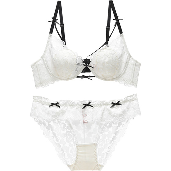 Six rabbits with small love underwear for women with lace and big breasts showing rabbit ear cup bra without steel ring bra set
