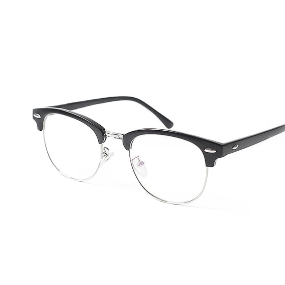 Retro metal half frame trendy glasses frame for men and women's fashionable large frame tortoiseshell colored glasses, Japanese can be paired with myopia lenses