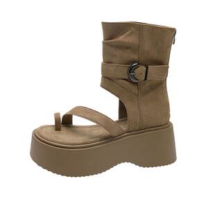 
Korean thick-soled platform high-top Roman sandals for women 2026 summer new design niche beach thong sandals
