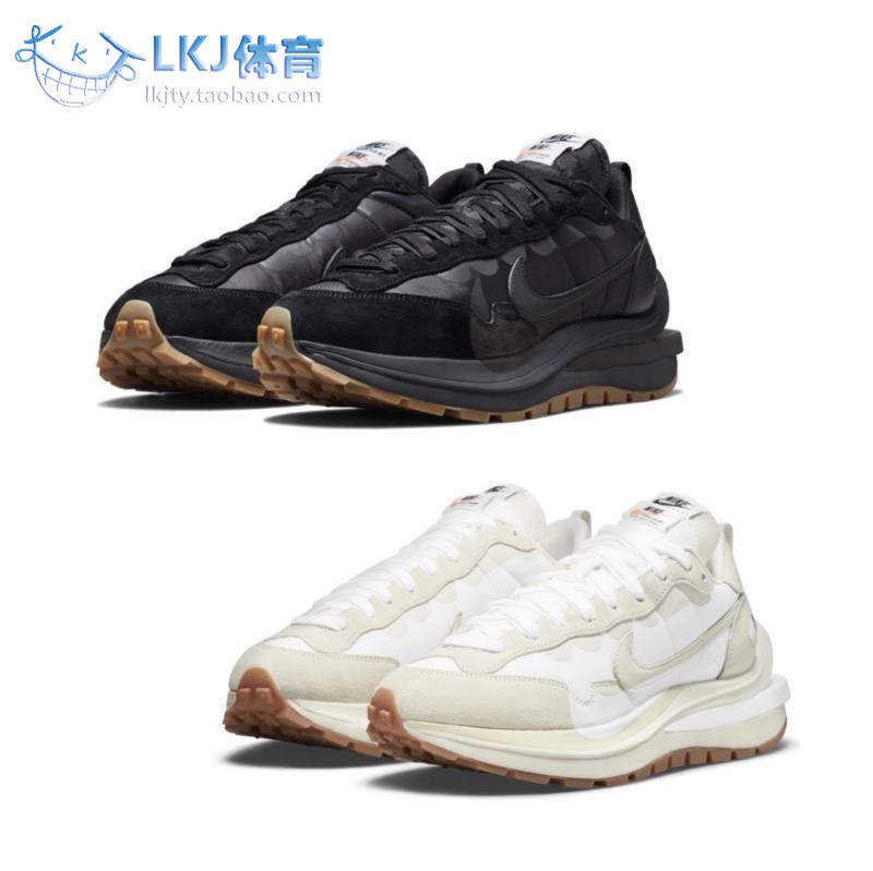 Sacai x Nike VaporWaffle 联名黑白生胶解构跑鞋 DD1875-001-100