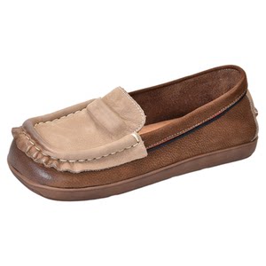 
2025 new soft-soled comfortable beanie shoes for women, genuine leather, multi-color women's shoes, retro flat-soled soft surface, versatile and not tiring for the feet