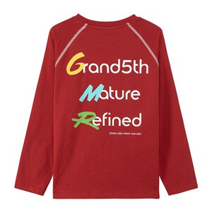 
Zuoxi Children's Clothing Boys Red Long Sleeve T-Shirt Pure Cotton Class A Children's Bottoming Shirt 2026 New Boys New Year's Clothing Top