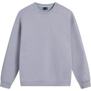 李宁加绒卫衣女冬季2025新款情侣加厚圆领无帽上衣男士保暖运动服