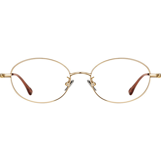 
Leshen ultra-light pure titanium gold wire oval nerdy myopia glasses frame for women with height, small face and small frame frame