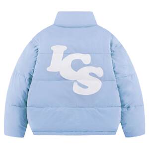 ics丨iconslab macaron color offset printing LOGO large letter cotton clothing for men couples loose warm cotton clothing